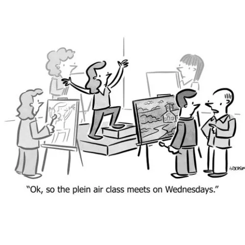 Students reading educational cartoon comics in a classroom with teacher support.