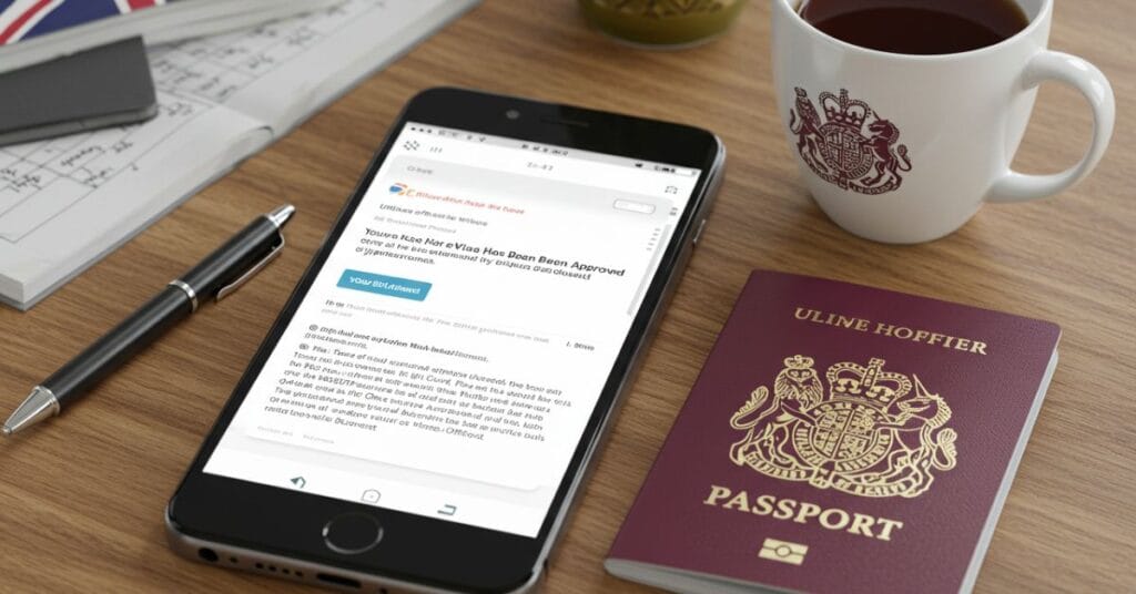UK eVisa approval notification email for Pakistani applicant in 2025