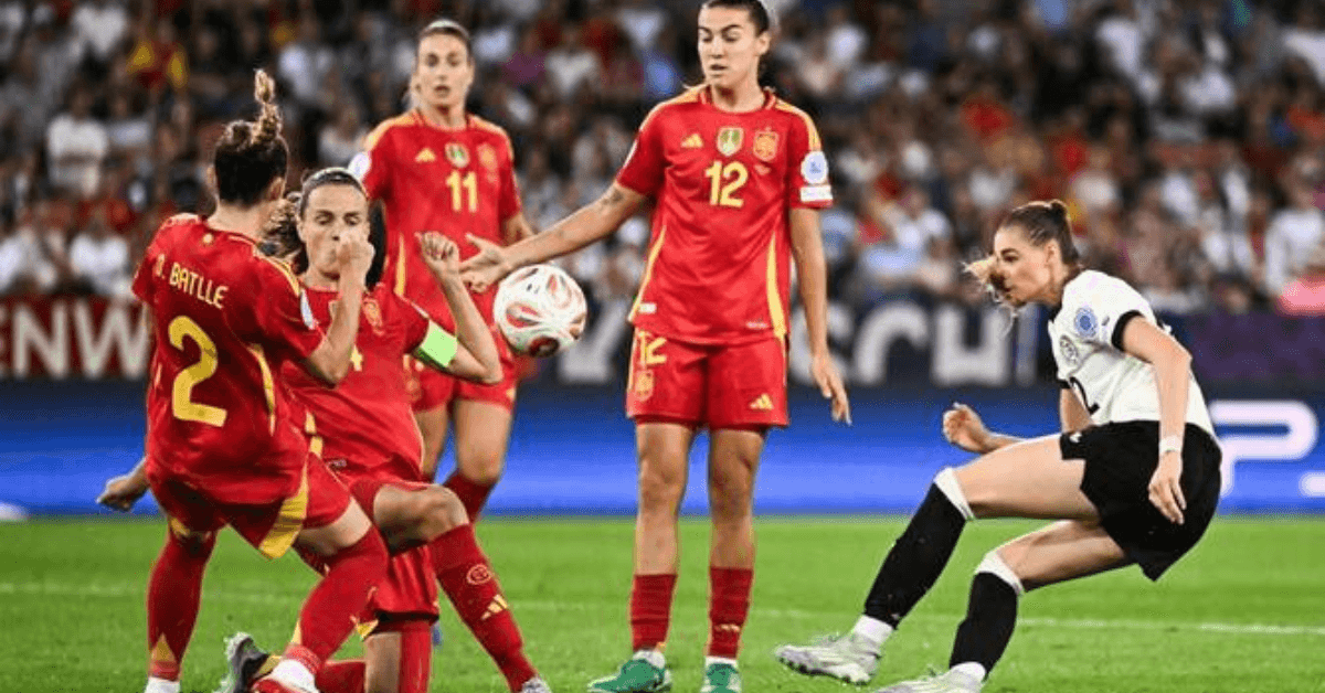Star Player Scores in Women’s Euro 2025 Semifinal Thriller Tournament Captivated - A vibrant moment from the Women's Euro showing the passionate energy of fans in a packed stadium.