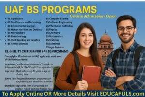 The University of Agriculture Faisalabad (UAF) has officially announced the extension of its BS 1st Semester online admission deadline to 04 July 2025.