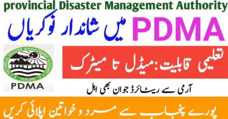 Official PDMA Jobs 2025 Poster for Punjab Recruitment
