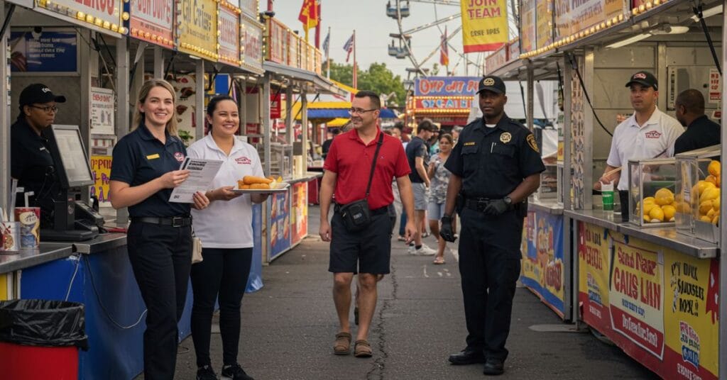 Ticketing staff, food service workers, and event security careers at Ohio State Fair 2025