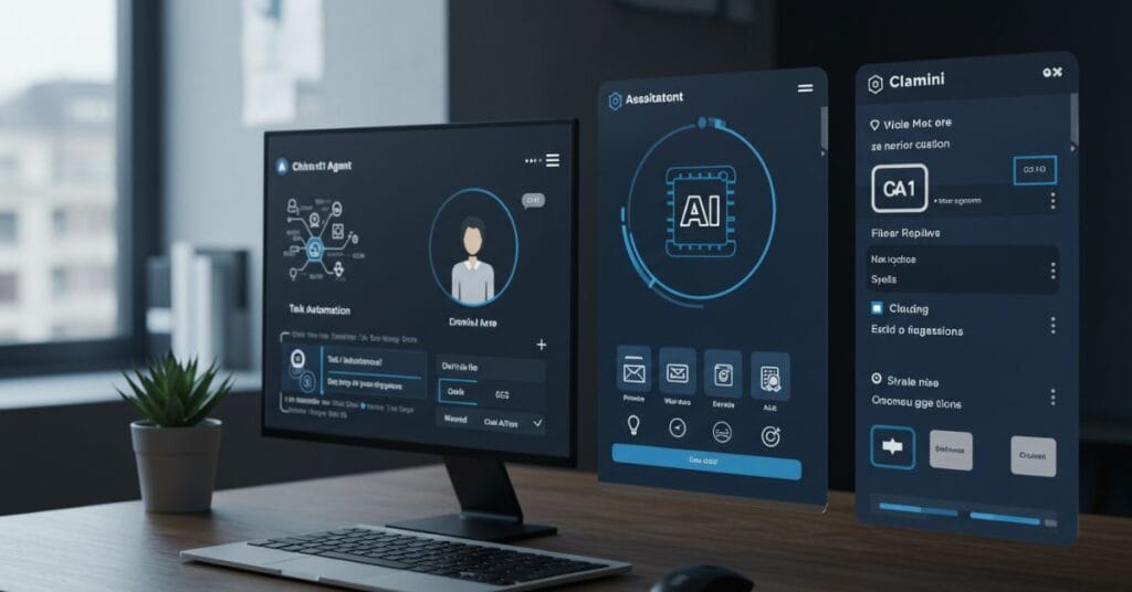 ChatGPT Agent dashboard showing smart AI features with Gemini and Claude AI alternatives