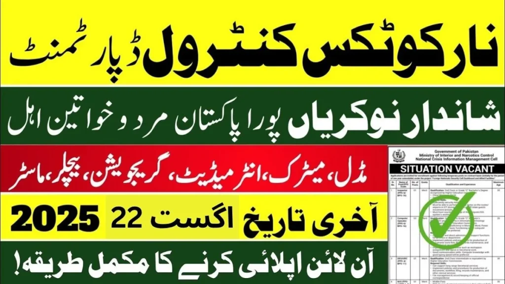 Federal Constabulary 2025 recruitment physical test under Ministry of Interior and Narcotics Control, Pakistan