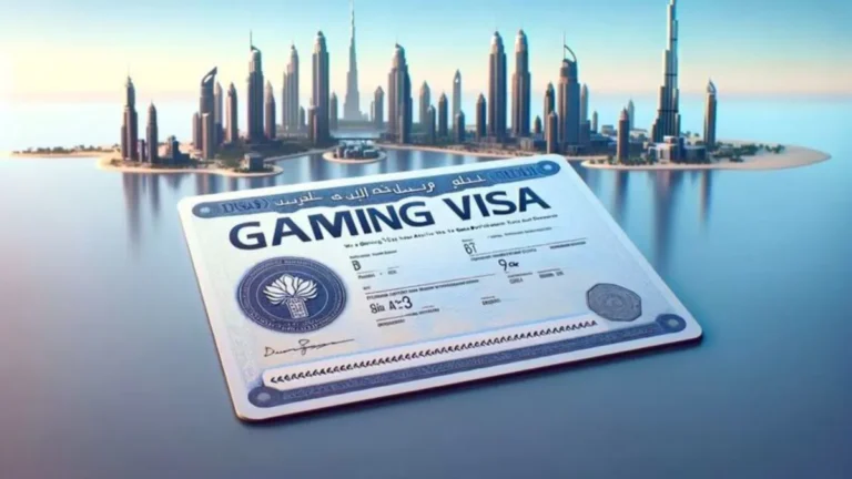 Dubai Gaming Visa card with Dubai skyline in background representing new residency program for gamers and creators