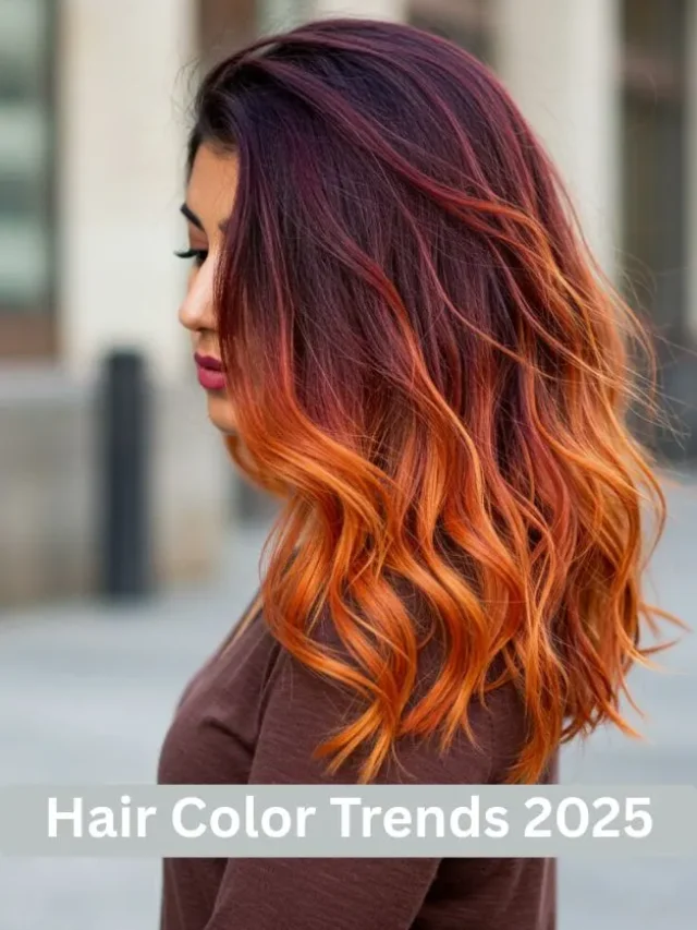 South Asian girl with multi-toned trendy hair color posing outdoors.