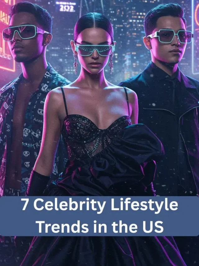 Hollywood celebrities on the red carpet in futuristic fashion, 2025 trends.