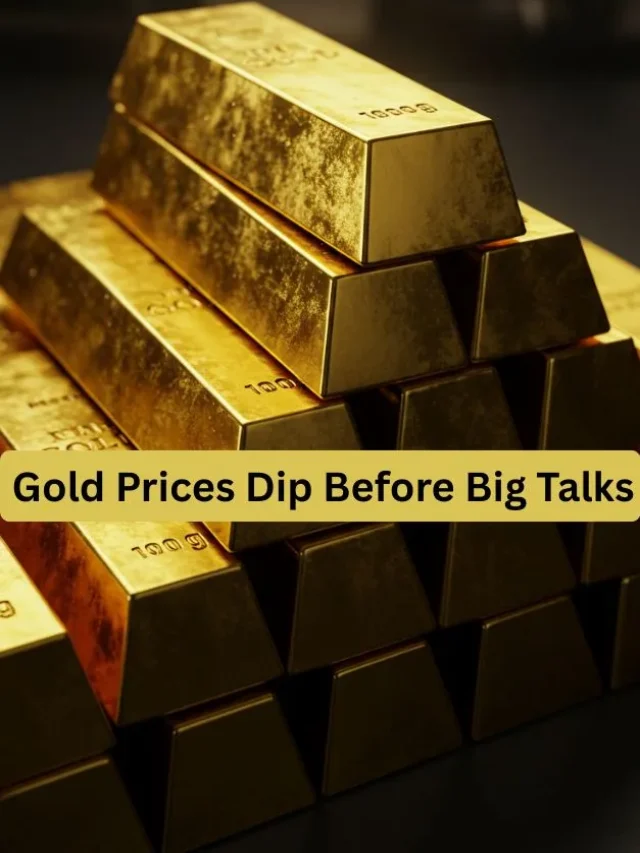 Gold bars with political silhouettes in the background representing market anticipation.