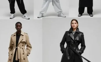 Collage of oversized hoodies, trench coats, and fitted blazers fashion trends 2025